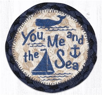 You, Me and the Sea Printed Braided Coaster 5"x5" Set of 4