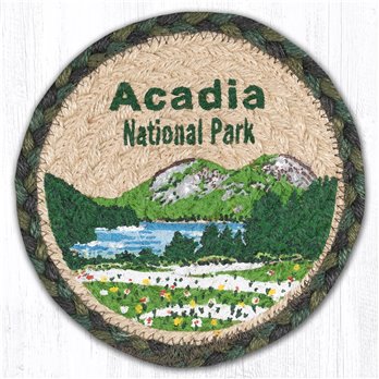 Acadia Bubbles Round Large Braided Coaster 7"x7" Set of 4