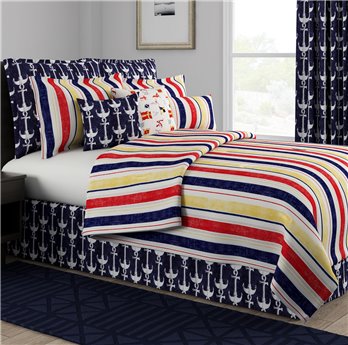 Harbor Stripe 3 Piece Full Comforter Set
