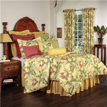 Ferngully Yellow King Comforter Set (18" drop) by Thomasville