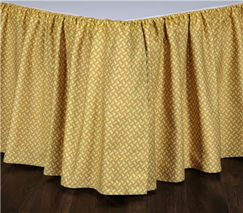 Ferngully Yellow Cal King Bed Skirt (15" drop) by Thomasville