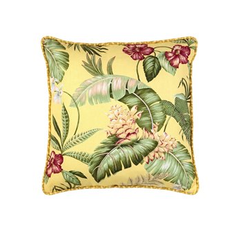 Ferngully Yellow 17" x 17" Square Pillow - Floral by Thomasville