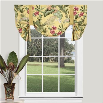 Ferngully Yellow 52" x 20" Tie Up Curtain by Thomasville