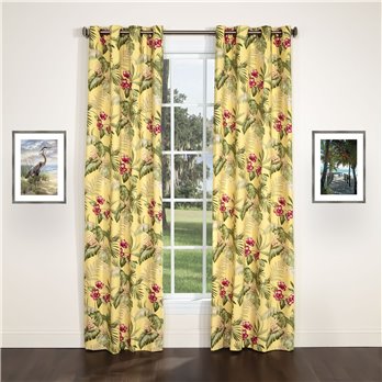 Ferngully Yellow 96" x 84" Grommet Top Curtains by Thomasville