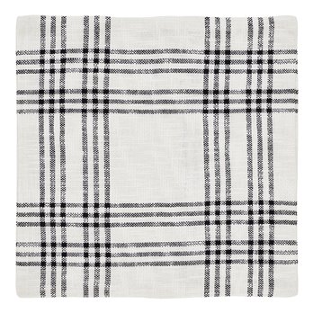 Black Plaid Fabric Pillow Cover 18x18