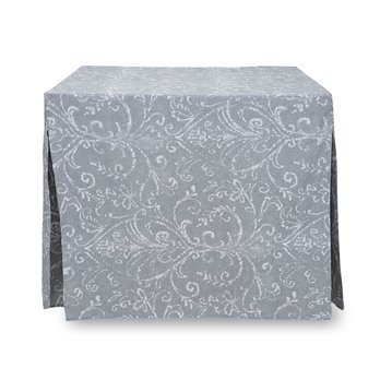 Tablevogue 34-Inch Square Pearl Gray Bali Print Table Cover