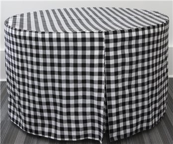 Tablevogue 48-Inch Black Picnic Plaid Round Table Cover