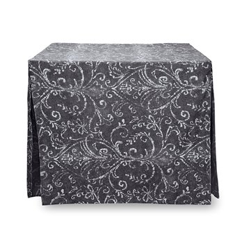 Tablevogue 34-Inch Square Black Bali Print Table Cover