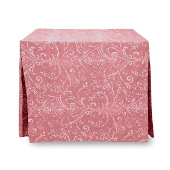 Tablevogue 34-Inch Square Washed Red Bali Print Table Cover