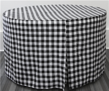 Tablevogue 60-Inch Black Picnic Plaid Round Table Cover