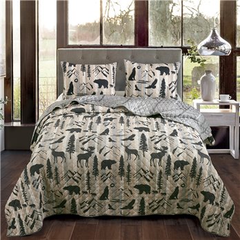 Forest Weave 3 Piece Queen Quilt Set