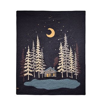 Moonlit Cabin Cotton Throw