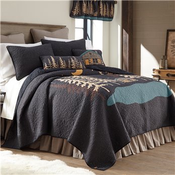 Moonlit Cabin Twin Cotton Quilt