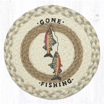 Gone Fishing Printed Round Trivet 10"x10"