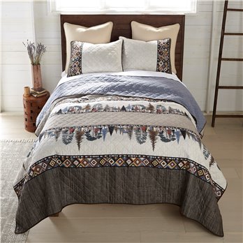 Retro Forest 3 Piece King Quilt Set