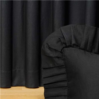 Black Night Ruffled Euro Sham