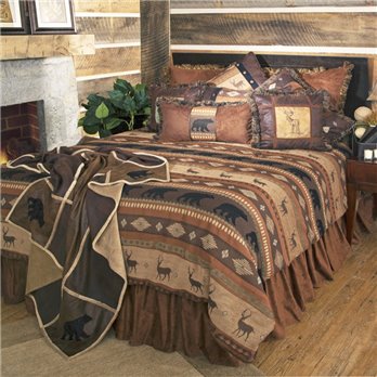 Carstens Autumn Trails Rustic Cabin Comforter Set, King