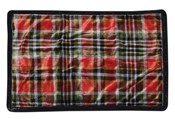 Rust and Sage Plaid S/M - Black sherpa Dog Blanket