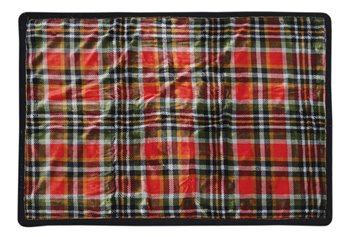 Rust and Sage Plaid L/XL - Black sherpa Dog Blanket