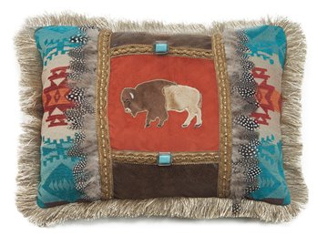 Carstens Feather Buffalo Southwestern Throw Pillow 16" x 20"