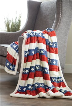 Americana Plush Sherpa Throw