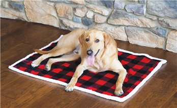 Lumberjack Plaid Red L/XL - White sherpa Dog Blanket