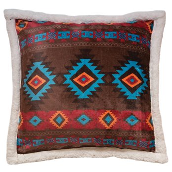 Carstens Wrangler Southwest Horizon Rustic Sherpa Fleece Throw Pillow 18x18