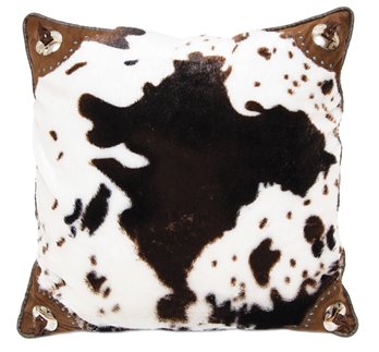 Cowhide Corner Pillow 18"x18"