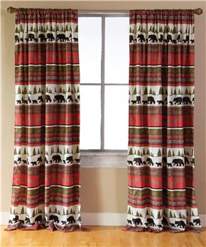 Cabin and Lodge stripe drapes