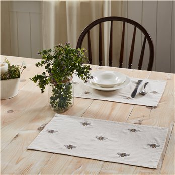 Embroidered Bee Placemat Set of 6 12x18