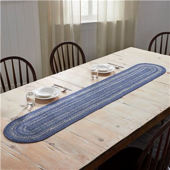 Great Falls Blue Jute Oval Runner 13x72