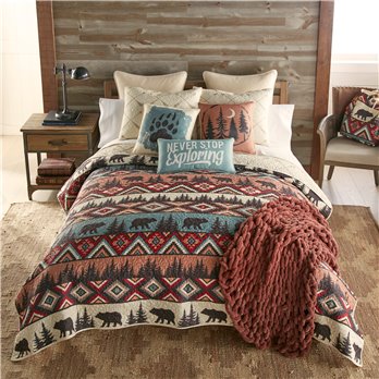 Bear Totem 3 Piece King Quilt Set