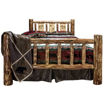 Glacier Cal King Bed w/ Laser Engraved Moose Design