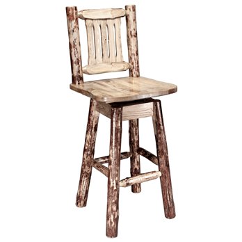 Glacier Counter Height Barstool w/ Back & Swivel