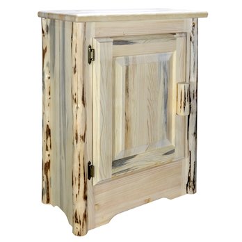 Montana Left Hinged Accent Cabinet - Clear Lacquer Finish
