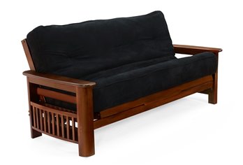 Portofino Full Futon Frame in Black Walnut Finish