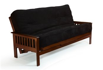 Trinity Queen Futon Frame in Black Walnut Finish