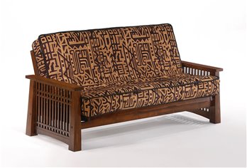 Solstice Queen Futon Frame in Black Walnut Finish