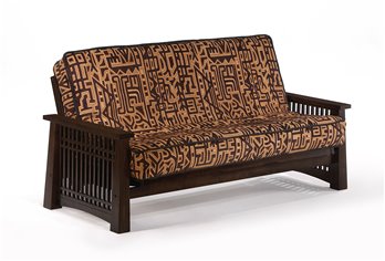 Solstice Queen Futon Frame in Chocolate Finish