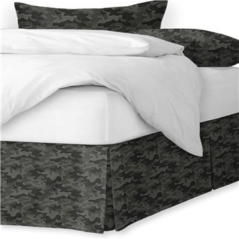 Basic Camo Army Green Platform Bed Skirt - Size Full 15" Drop