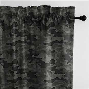 Basic Camo Army Green Pole Top Drapery Panel - Pair - Size 50"x132"