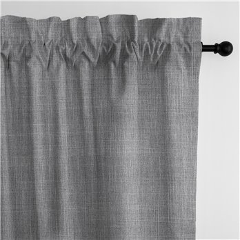 Austin Gray Pole Top Drapery Panel - Pair - Size 50"x144"