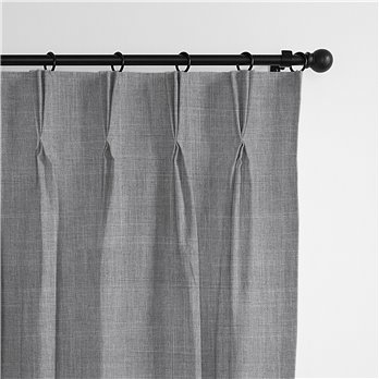 Austin Gray Pinch Pleat Drapery Panel - Pair - Size 20"x144"