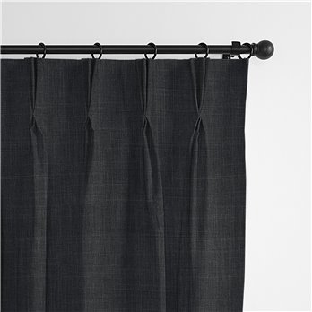 Austin Charcoal Pinch Pleat Drapery Panel - Pair - Size 40"x84"