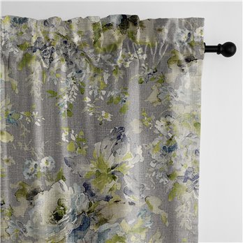 Athena Linen Heather Gray Pole Top Drapery Panel - Pair - Size 50"x108"