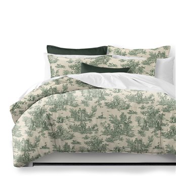 Bouclair Green Duvet Cover and Pillow Sham(s) Set - Size Super King