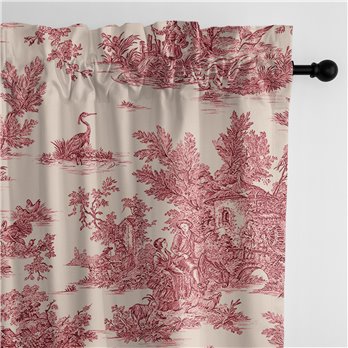 Bouclair Red Pole Top Drapery Panel - Pair - Size 50"x108"