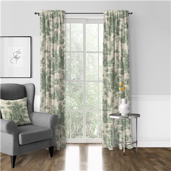 Bouclair Green Pole Top Drapery Panel - Pair - Size 50"x96"