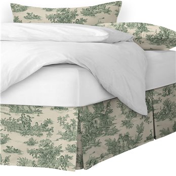 Bouclair Green Platform Bed Skirt - Size Twin 15" Drop