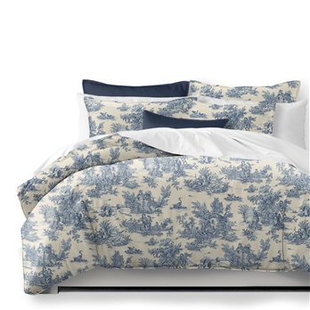 Bouclair Blue Duvet Cover and Pillow Sham(s) Set - Size Super Queen